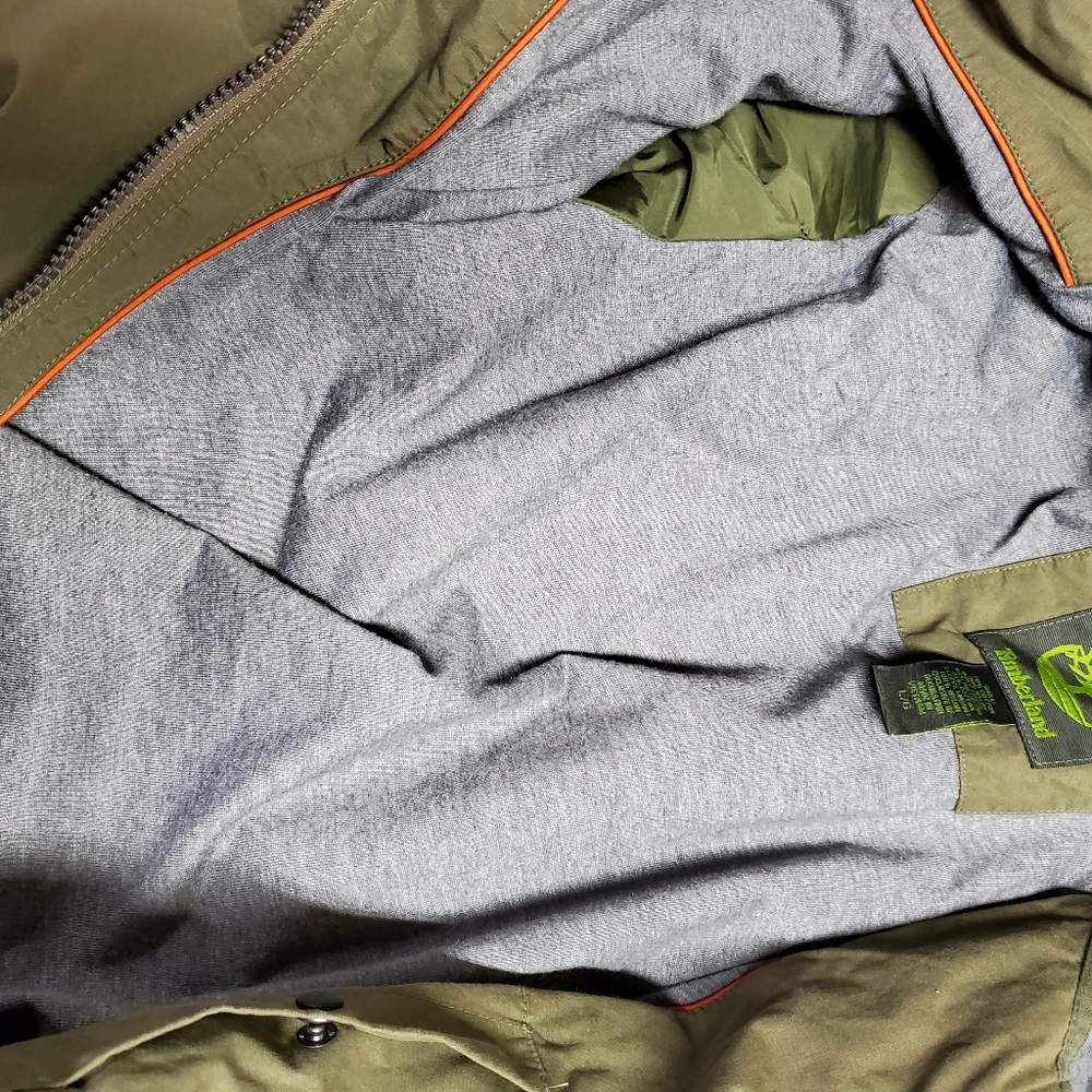 Timberland Men's light jacket army green zip up LG - Picture 6 of 13